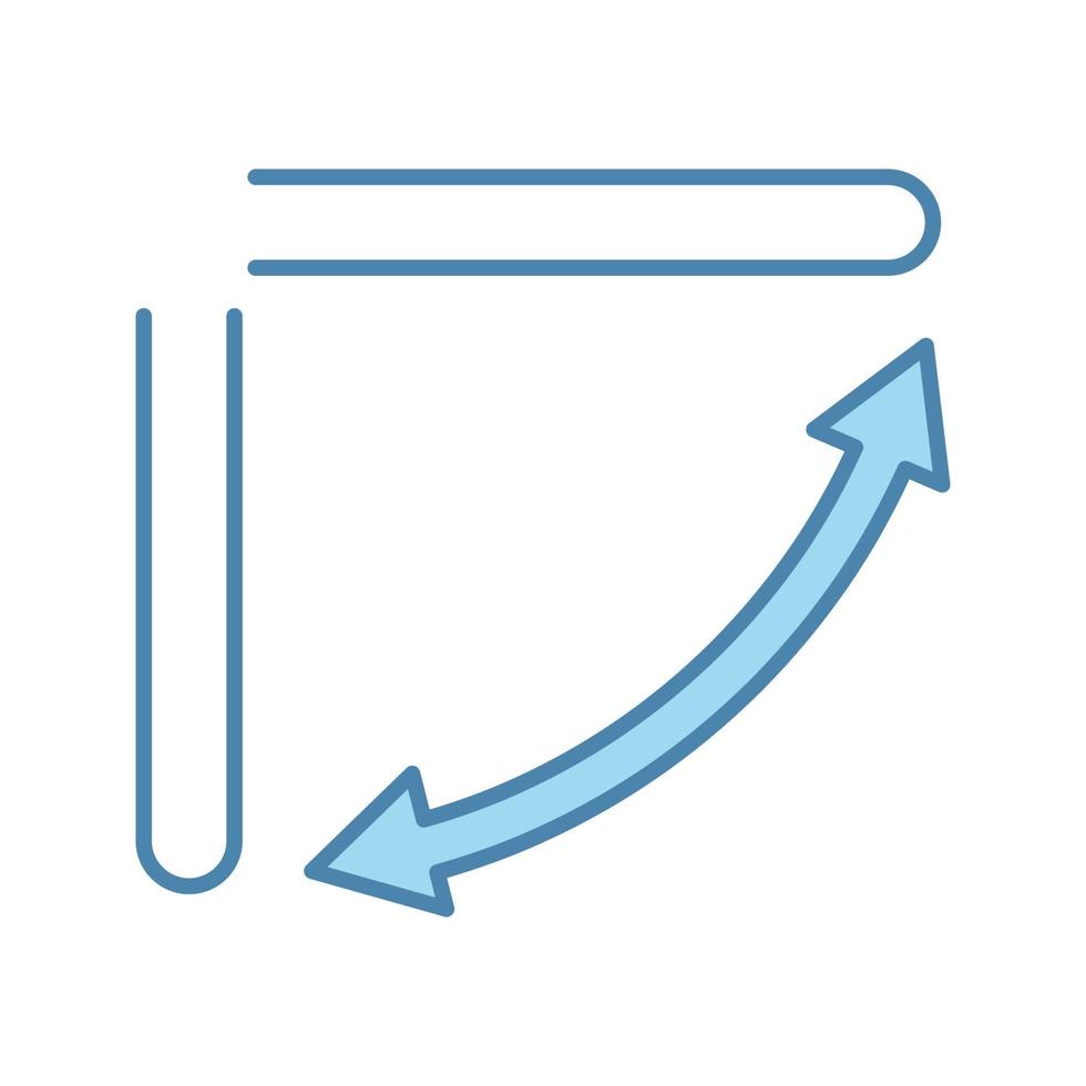 Air direction settings color icon. Air conditioner louvers. Air flow swing. Isolated vector illustration