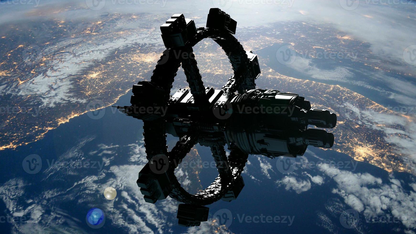 Space Station Orbiting Earth. Elements of this image furnished by NASA photo