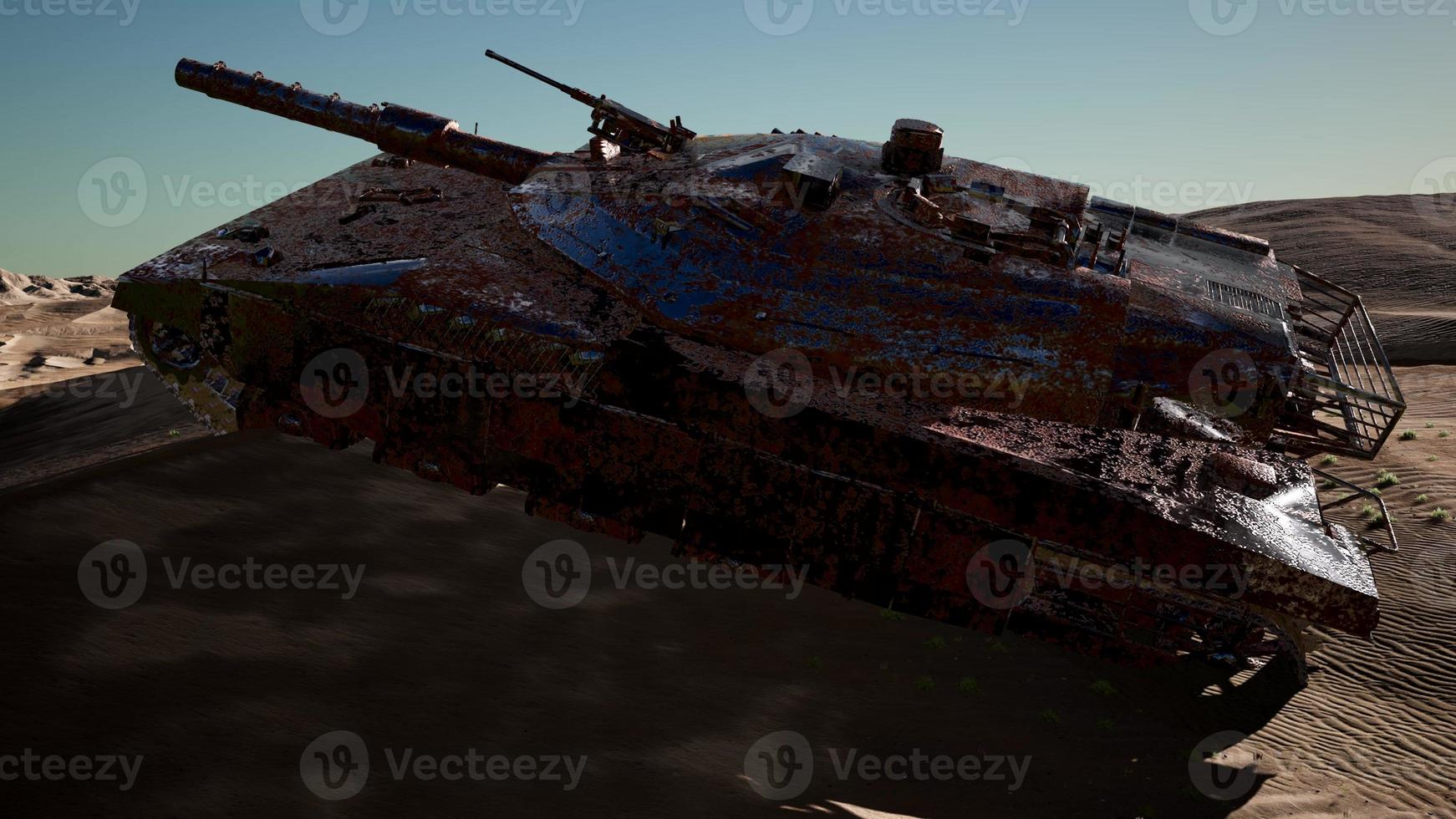 Old Rusty Tank in Desert photo