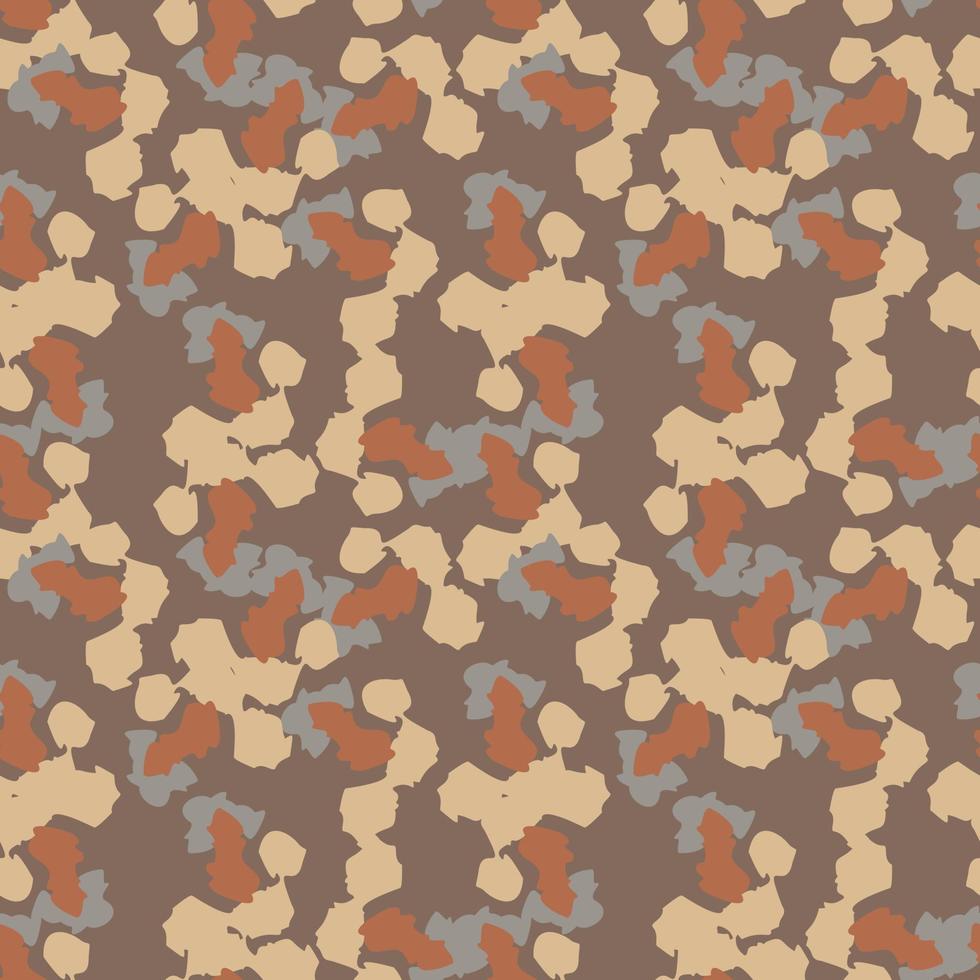 Camouflage seamless pattern. Irregular shapes endless wallpaper. Abstract animal print. vector