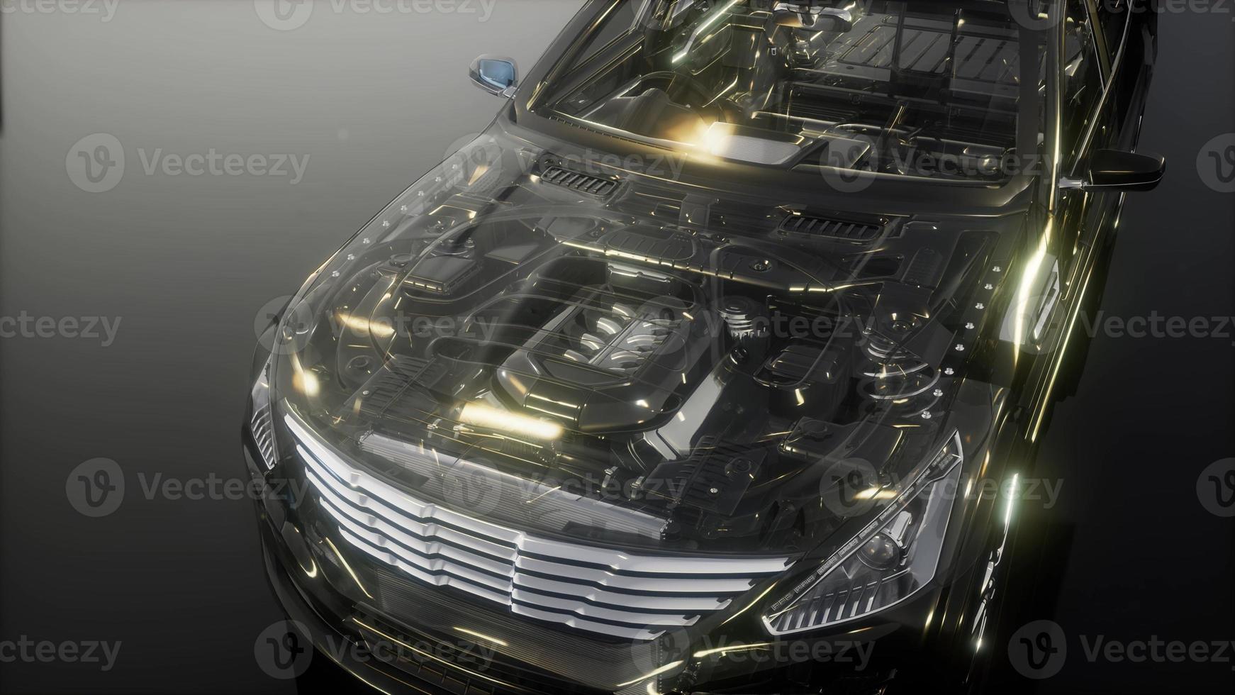 engine and other parts visible in car photo