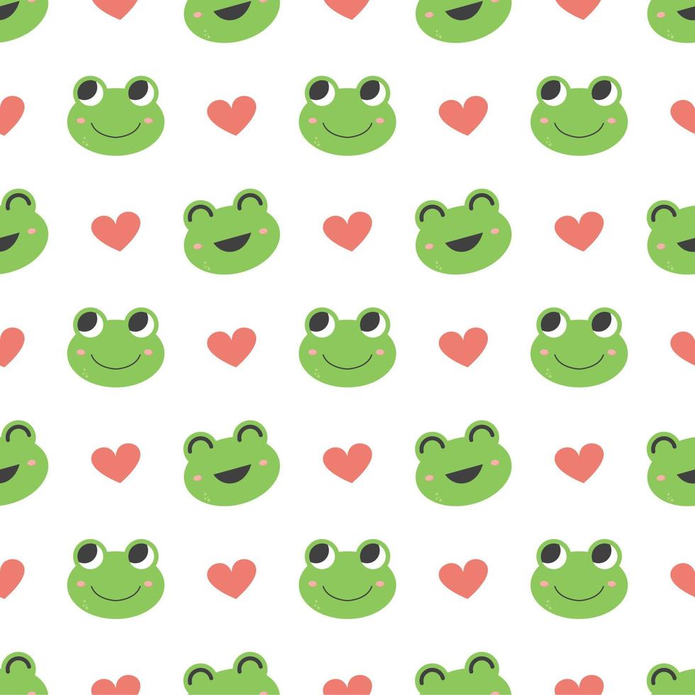 Seamless pattern of cute frogs vector