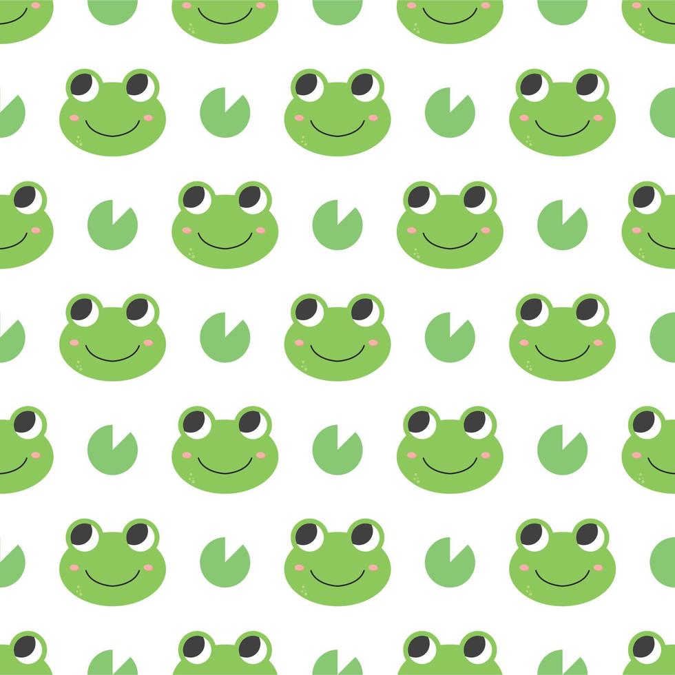 Seamless pattern of cute frogs vector