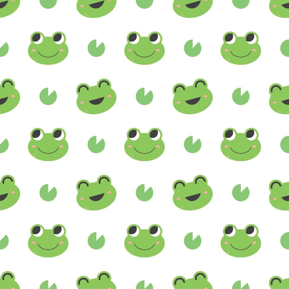 Seamless pattern of cute frogs vector