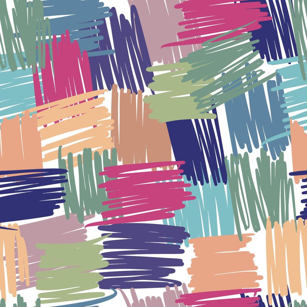 Abstract geometric chaotic lines seamless pattern. Freehand stripe backgrounds vector