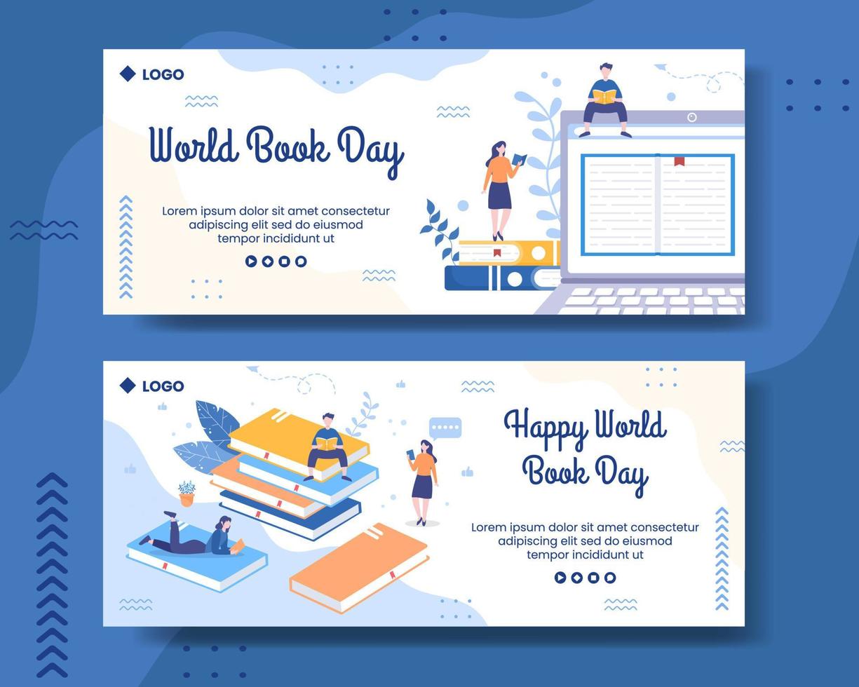 World Book Day Banner Template Flat Design Education Illustration Editable of Square Background Suitable for Social Media or Web Internet Ads vector