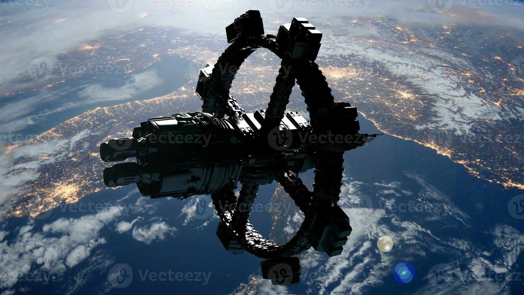 Space Station Orbiting Earth. Elements of this image furnished by NASA photo