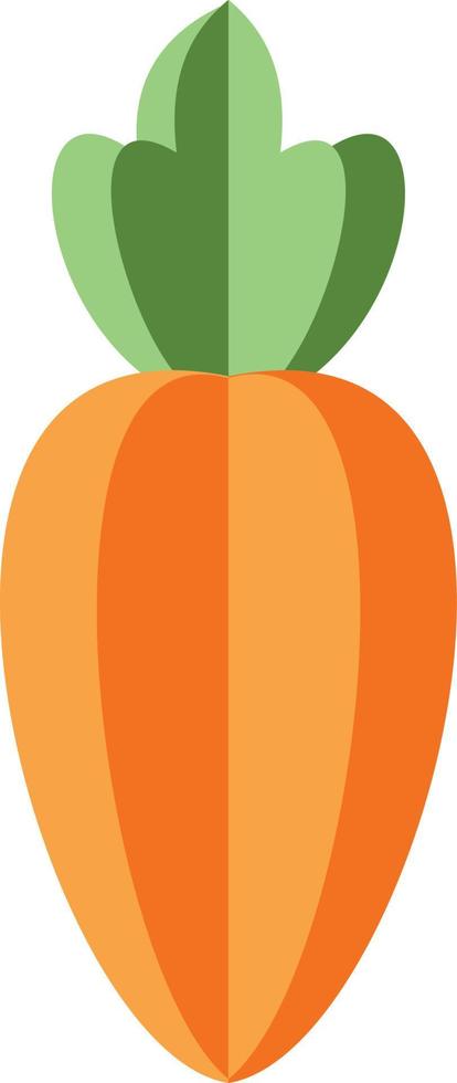 Orange carrot symbol like folded paper with some greenery .eps vector