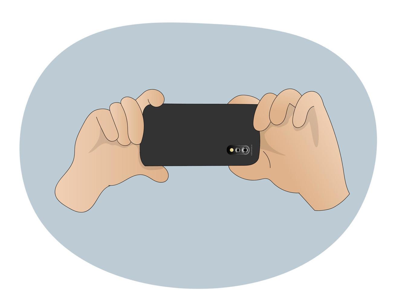 Mobile phone photography vector illustration