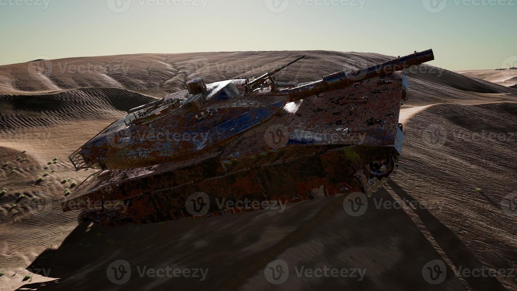 Old Rusty Tank in Desert photo