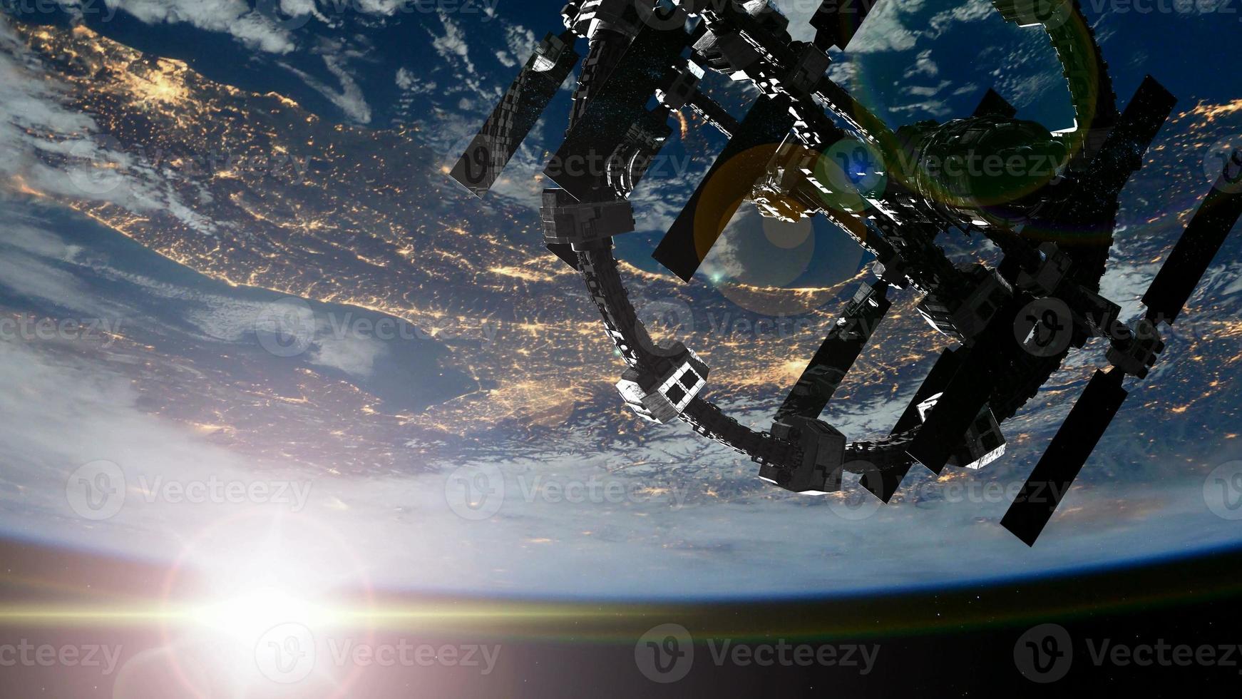 Space Station Orbiting Earth. Elements of this image furnished by NASA photo