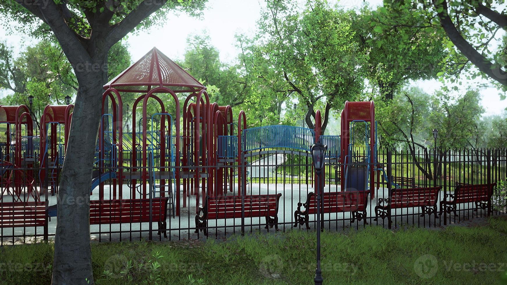 park playground for game empty and closed for Coronavirus or Covid19 photo