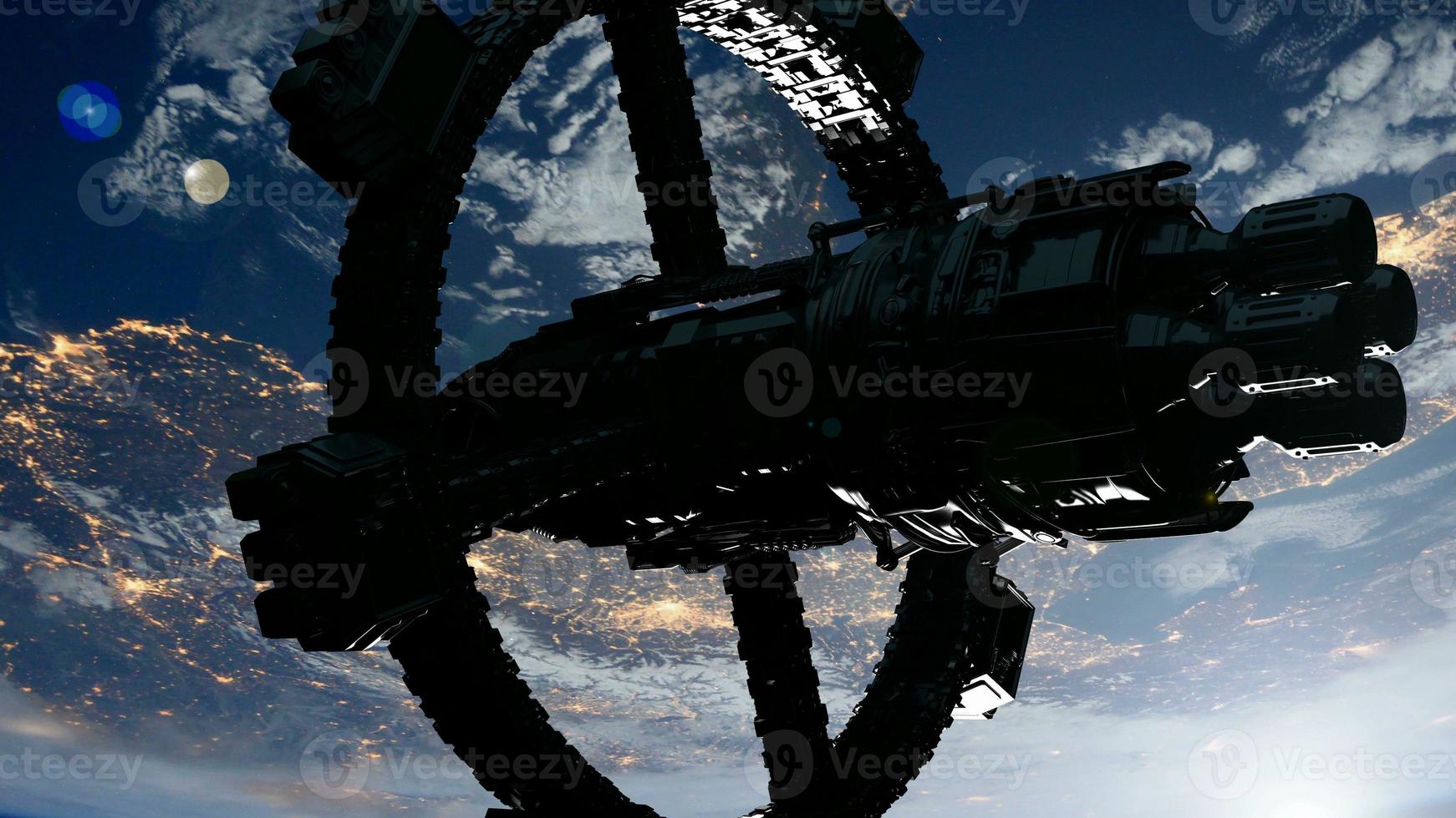 Space Station Orbiting Earth. Elements of this image furnished by NASA photo