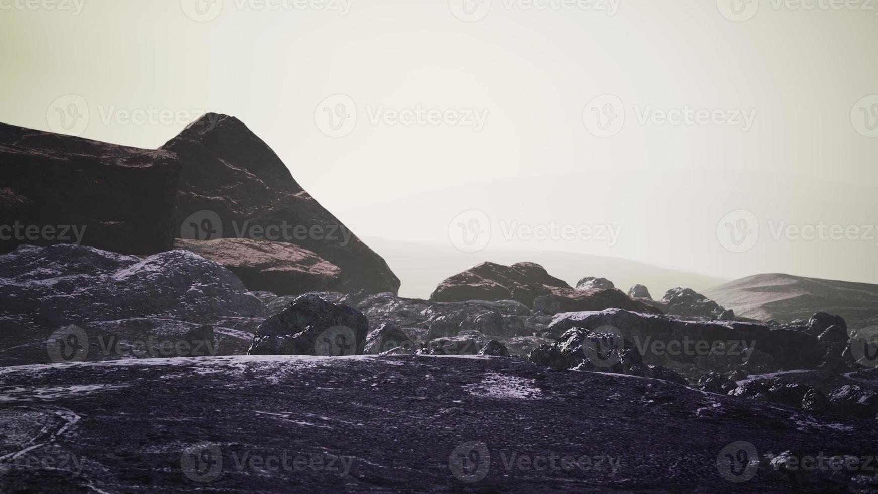 snow ice and rocks at northern landscape photo
