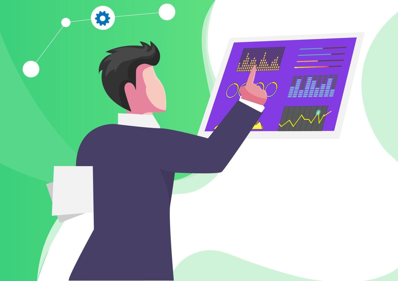 Presentation slide templates or hero banner images for websites, or apps. Business concept illustrations vector