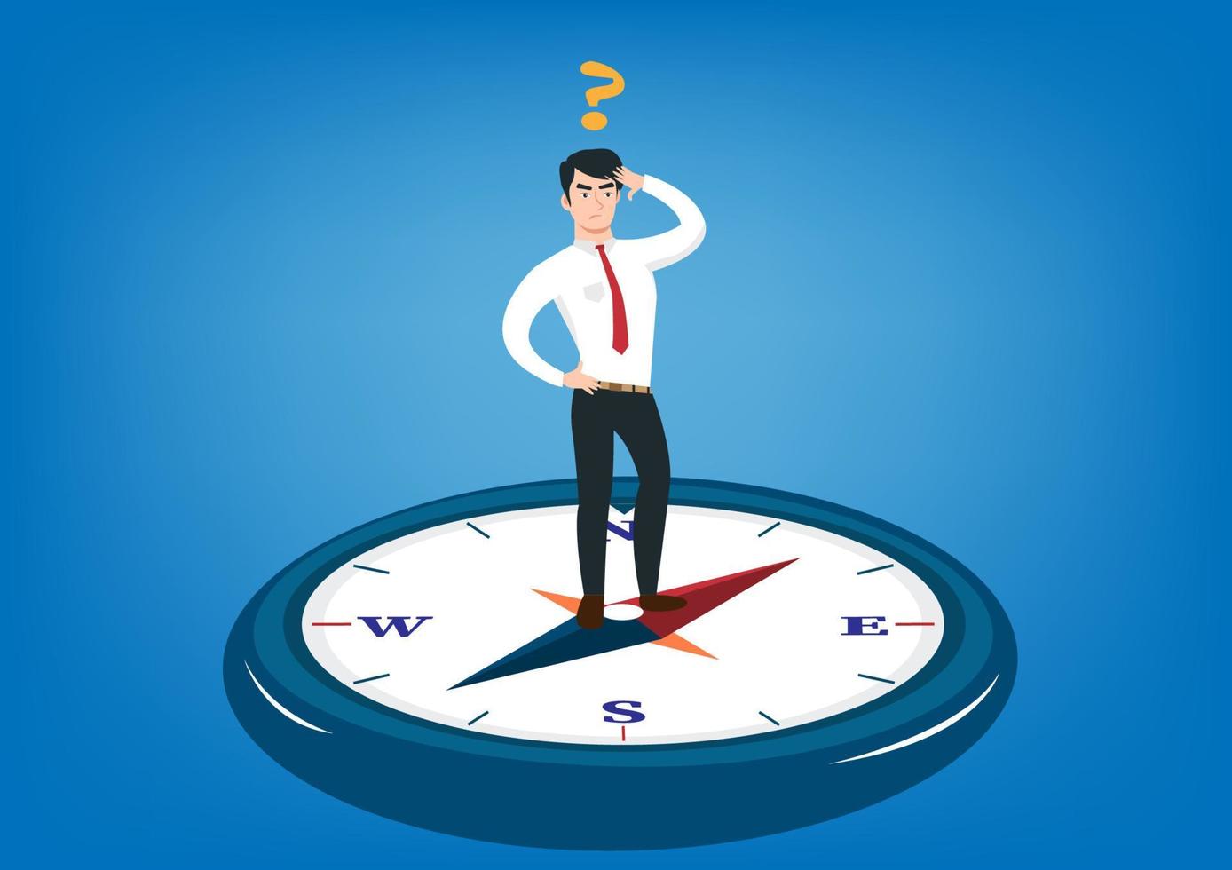unsuccessful businessman Do not see business risks or business planning in perspective. job opportunities and career hierarchy. Flat style cartoon illustration vector