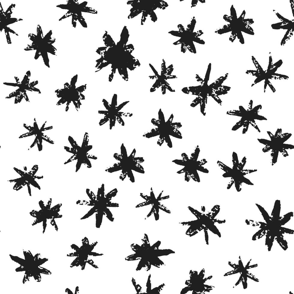 Grunge stars seamless pattern. Hand drawn paint brush seamless pattern. vector