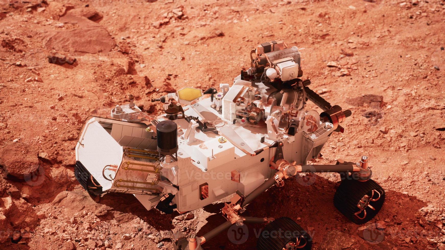 Mars Rover Perseverance exploring the red planet. Elements furnished by NASA. photo