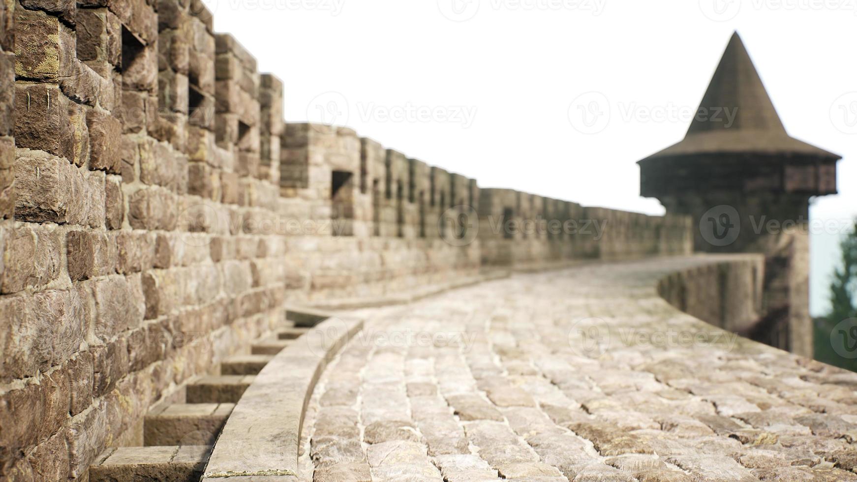 antiguas murallas del castillo al atardecer foto