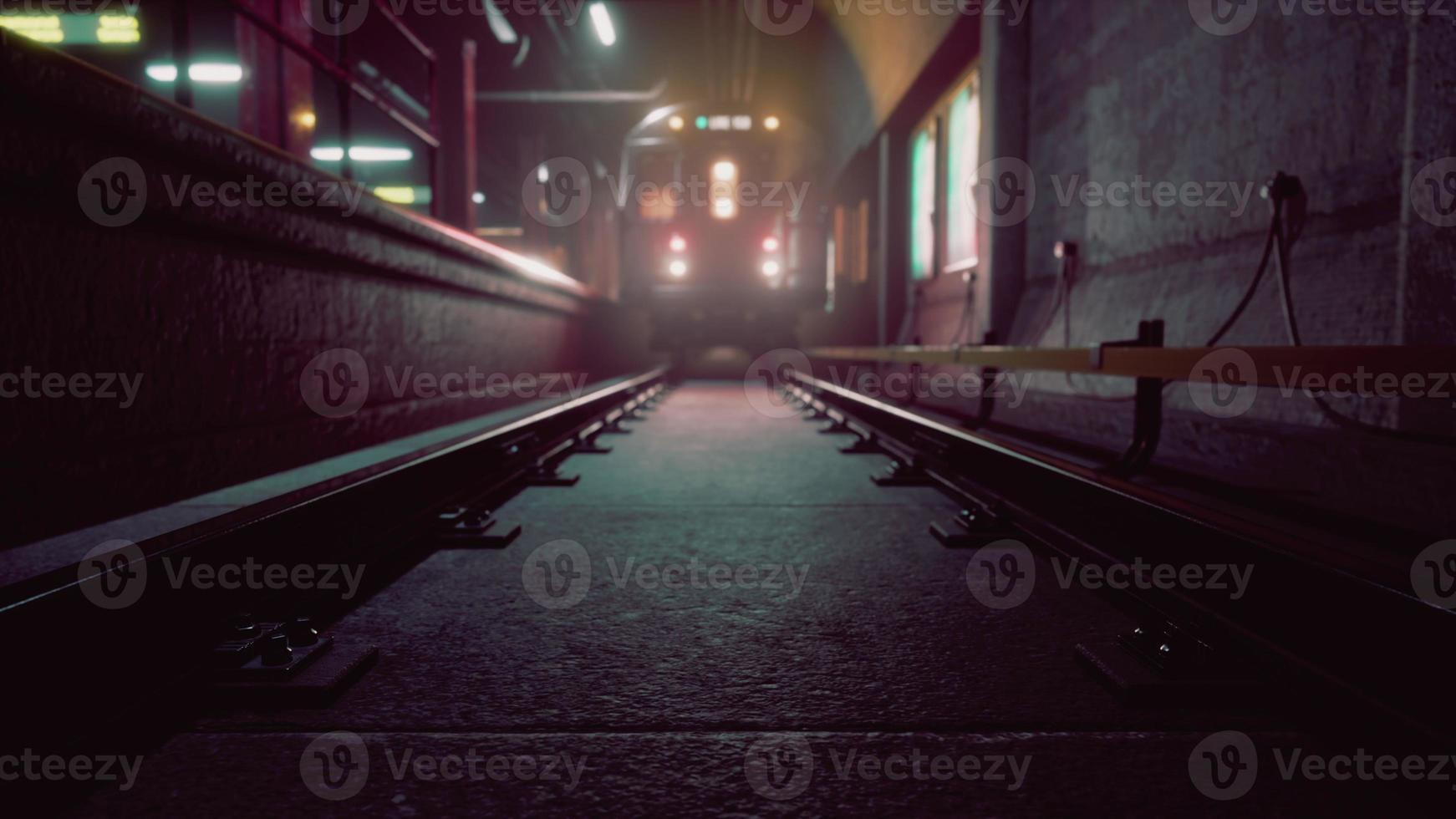 empty old subway train station photo