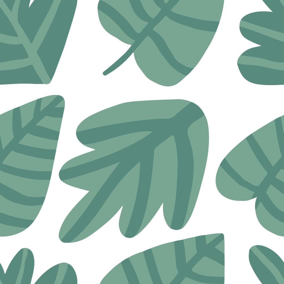 patrón sin costuras de hojas verdes tropicales simples. planta exótica. vector