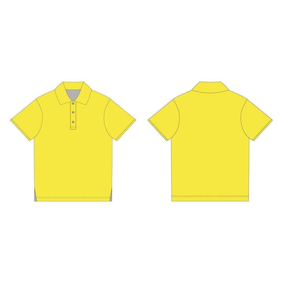 Yellow polo t-shirt isolated on white background. Uniform clothes. vector