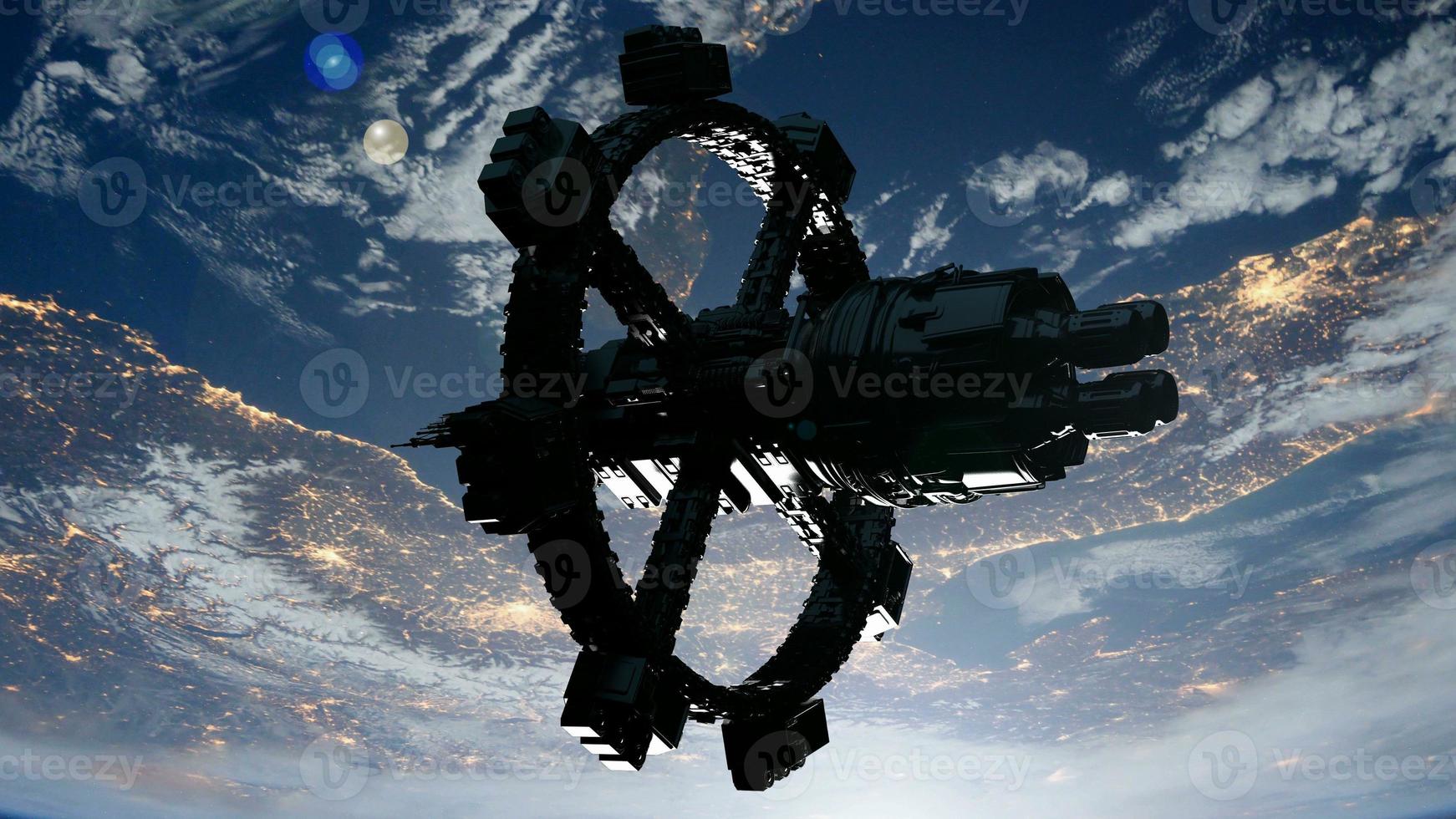 Space Station Orbiting Earth. Elements of this image furnished by NASA photo