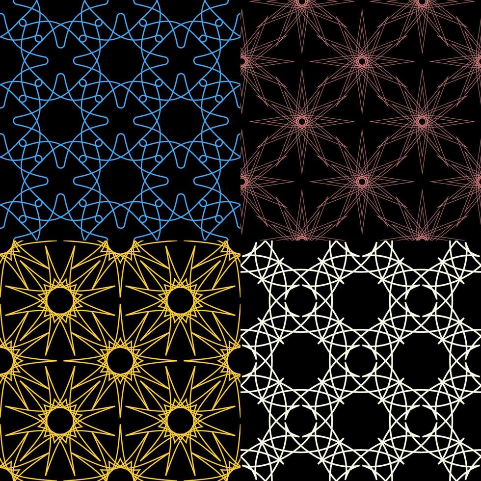 Set of modern abstract geometrical seamless pattern. vector