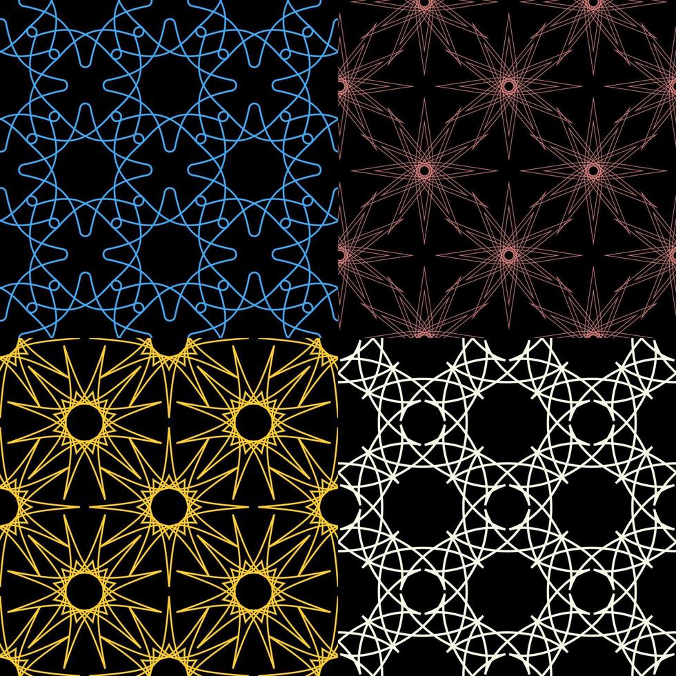 conjunto de patrones sin fisuras geométrico abstracto moderno. vector