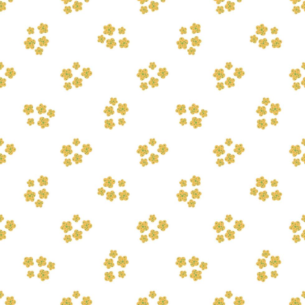 Daisy field. Simple chamomile flowers seamless pattern. vector