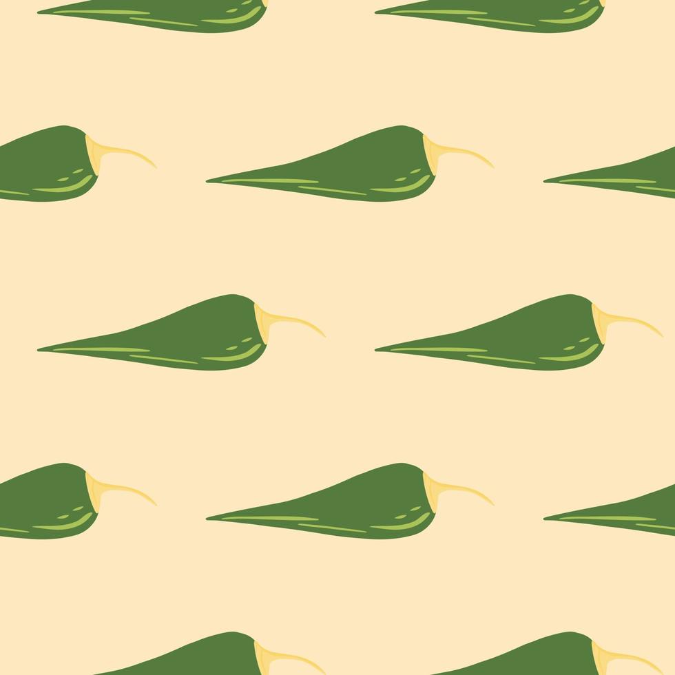 Chilli seamless pattern in doodle style. Hot chile peppers wallpaper. Creative vegetarian healthy food texture. vector