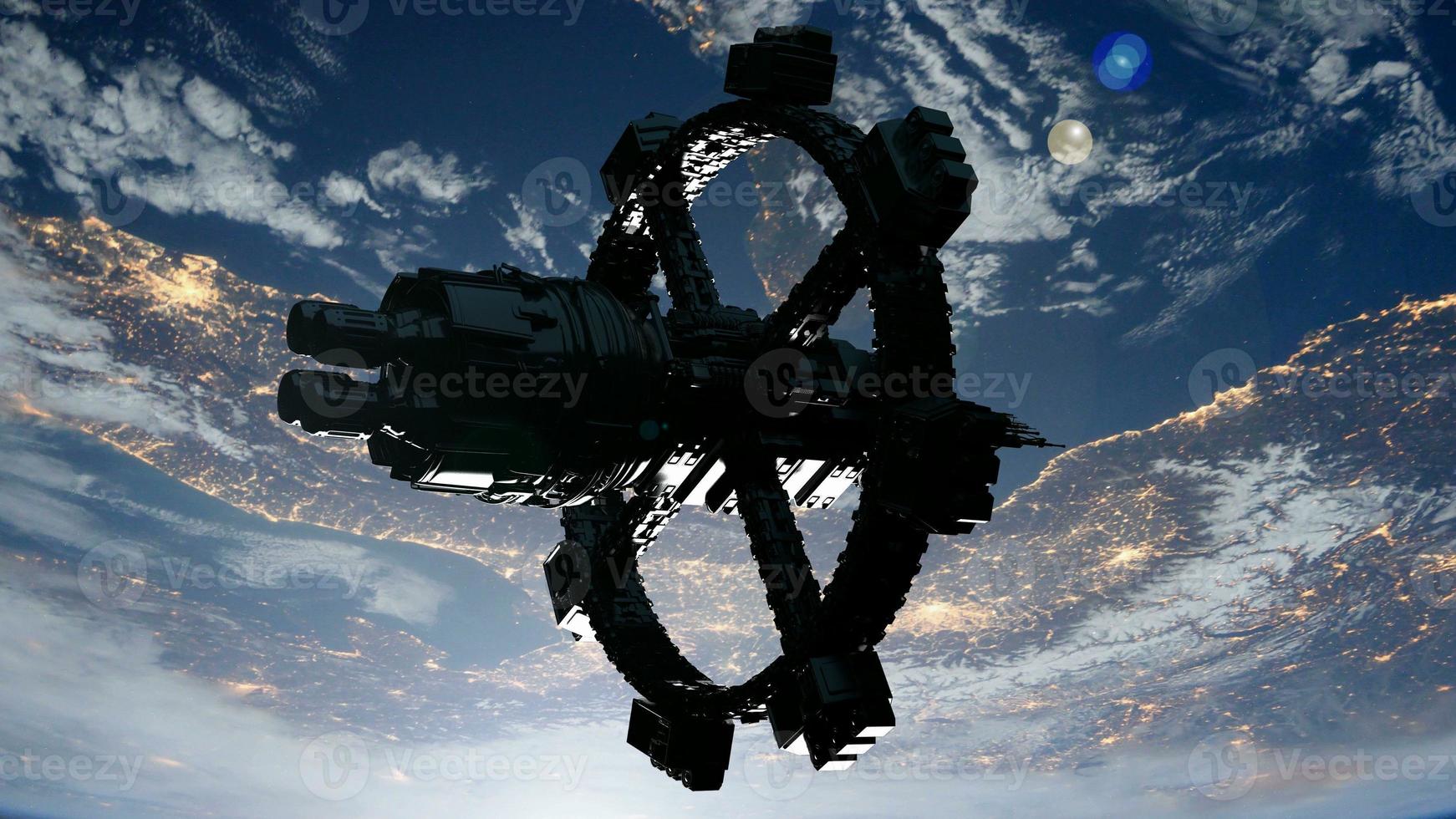 Space Station Orbiting Earth. Elements of this image furnished by NASA photo