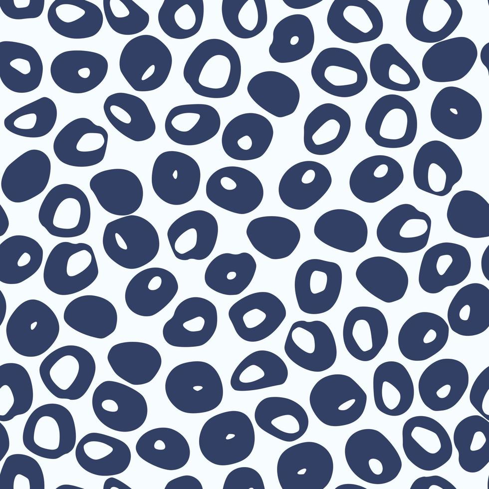 Animal spot silhouettes isolated seamless doodle pattern. Navy blue africal print on white background. vector