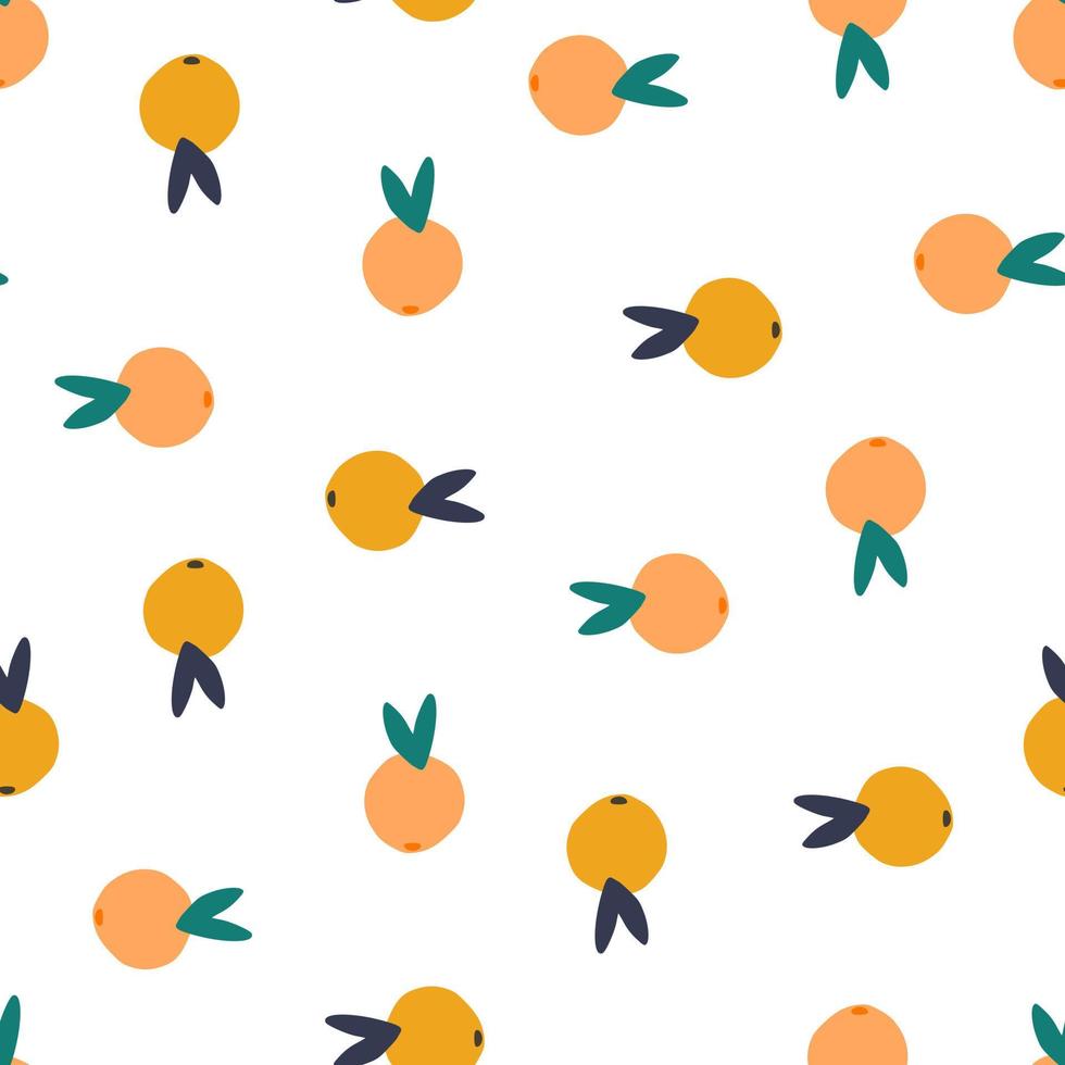 Geometric cute citrus fruit seamless pattern isolated. Fruits endless wallpaper. vector