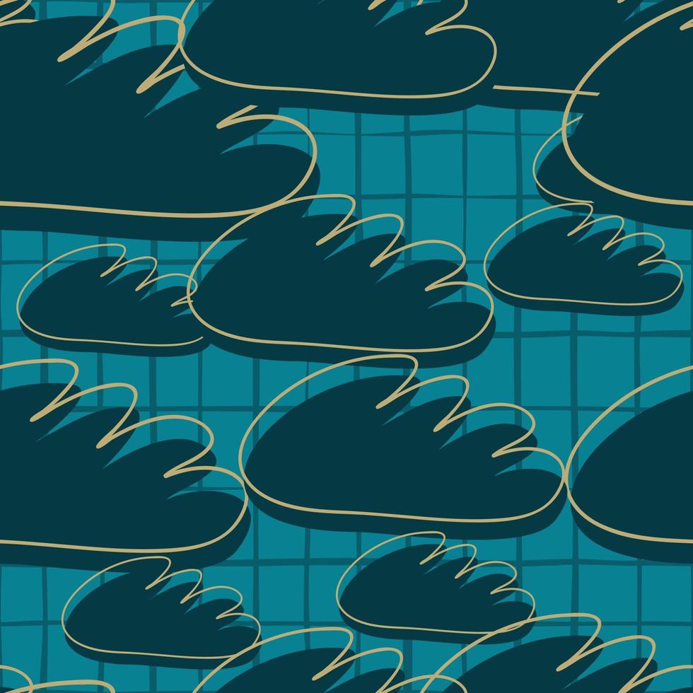 Geometric seamless pattern with cloud sky. Hand drawn night cloud sky wallpaper. vector