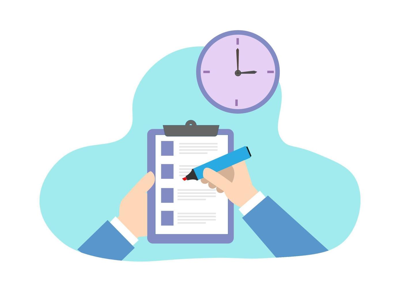 Flat style work deadline concept, to do reminder list icon vector