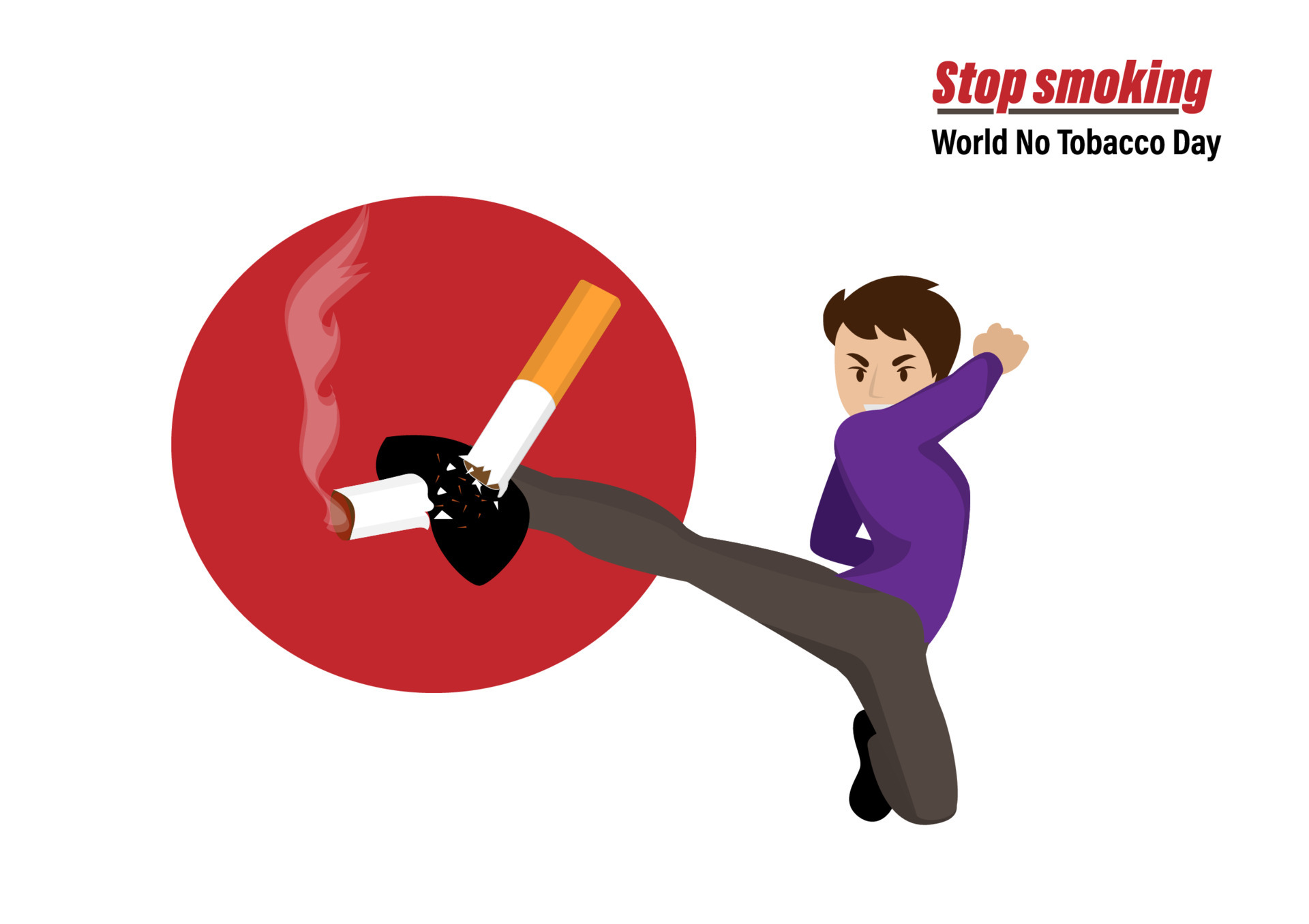 May 31 World No Tobacco Day Poster Design A man is fighting to quit
