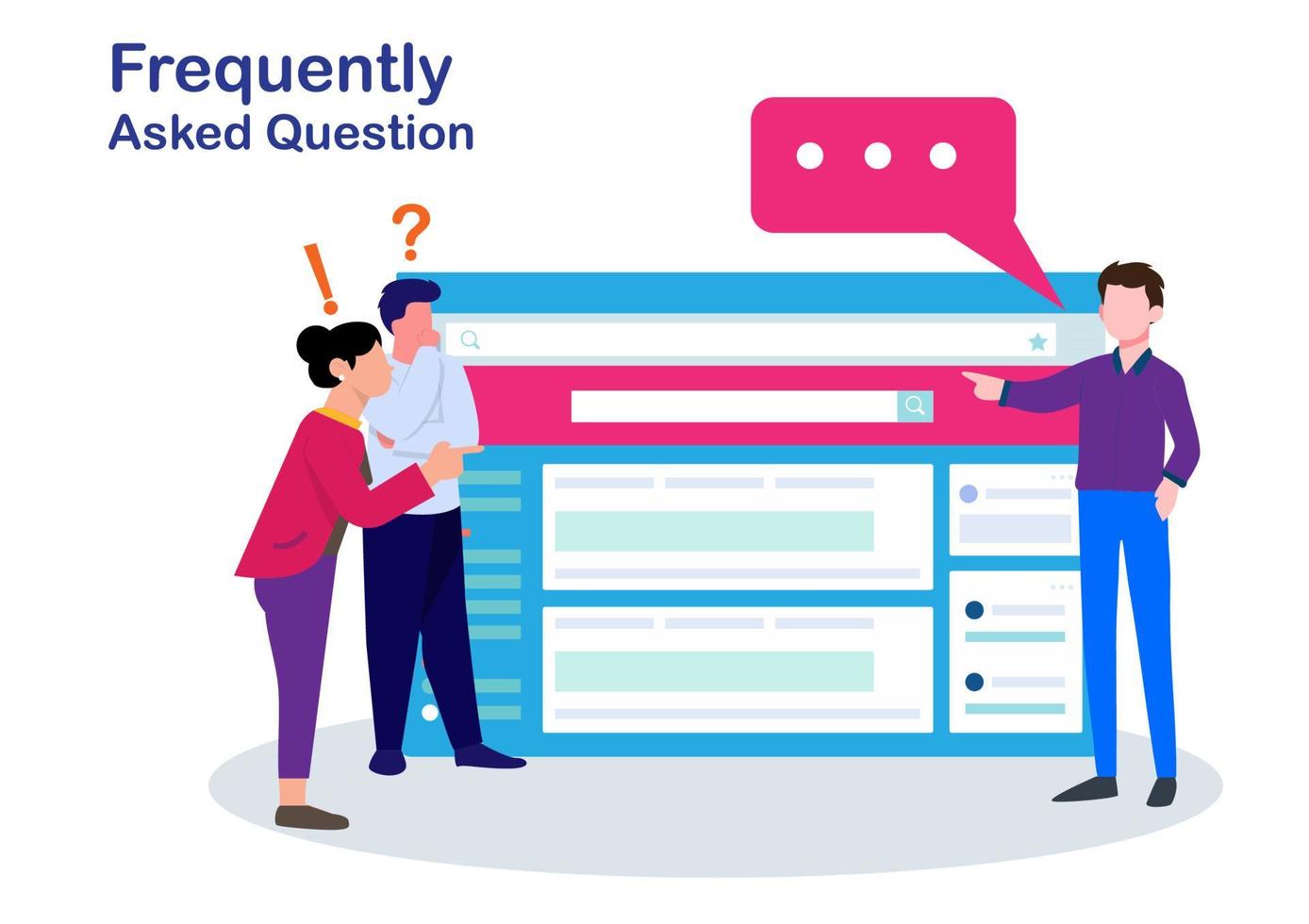 Landing page template of Frequently Asked Question Concept. Modern flat design concept of web page design for website and mobile website.Vector illustration vector