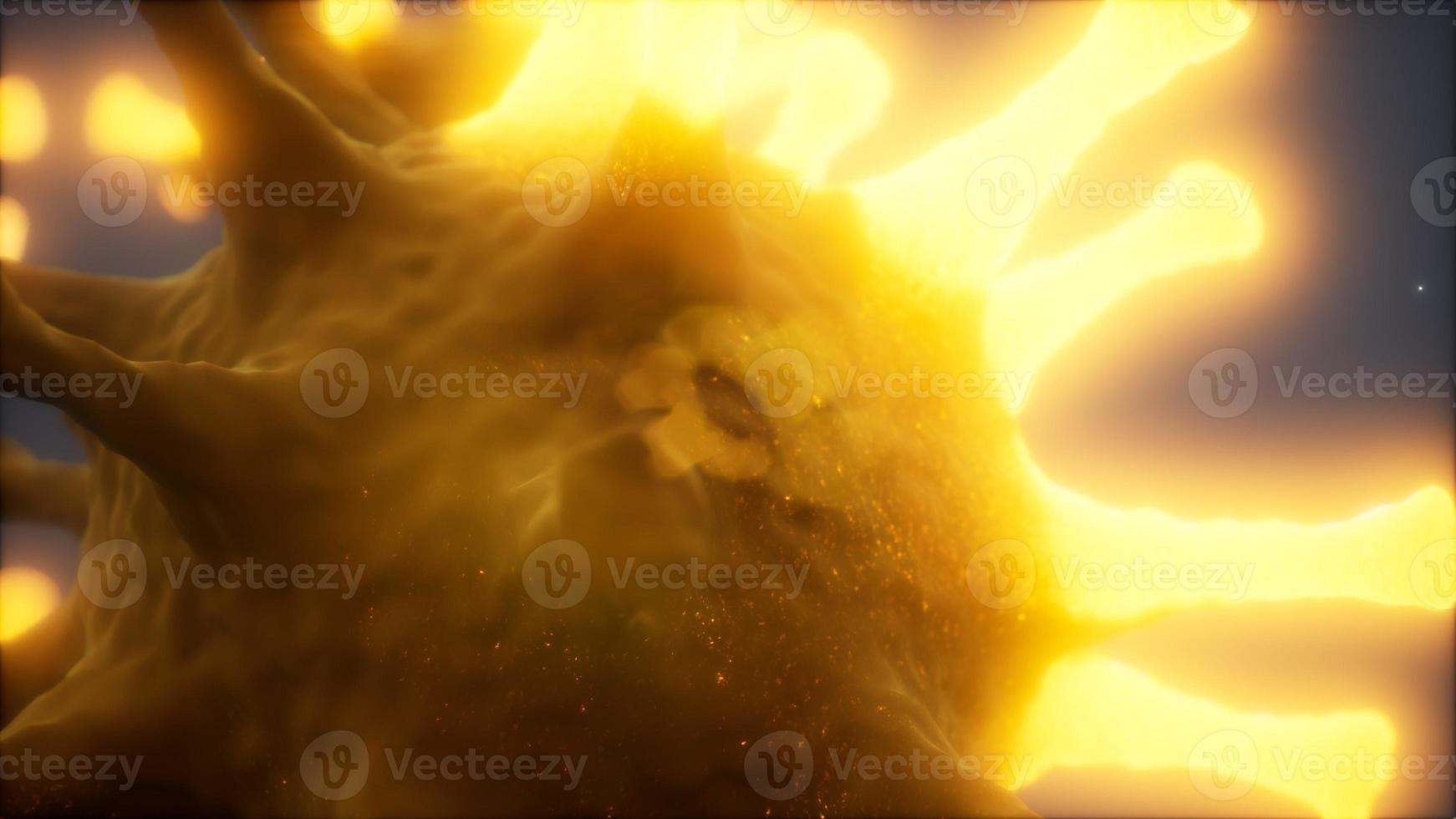 Bacteria virus or germs microorganism cells under microscope with depth photo