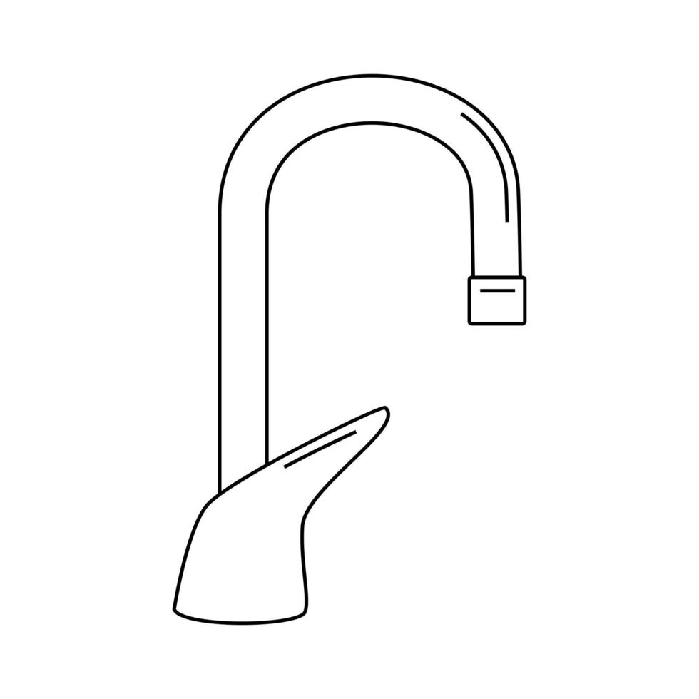 Outline faucet water icon. Flat vector illustration