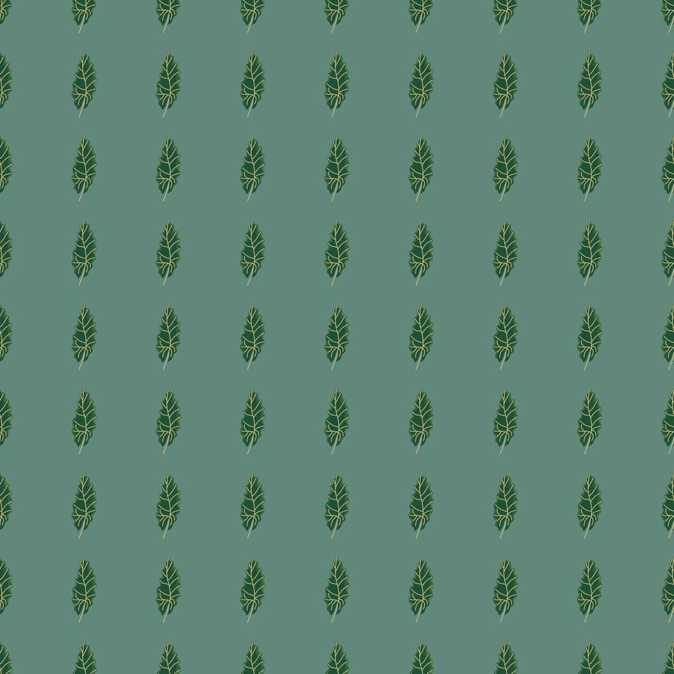 Abstract foliage seamless botany pattern with little doodle leaf shapes. Pale turquoise background. vector