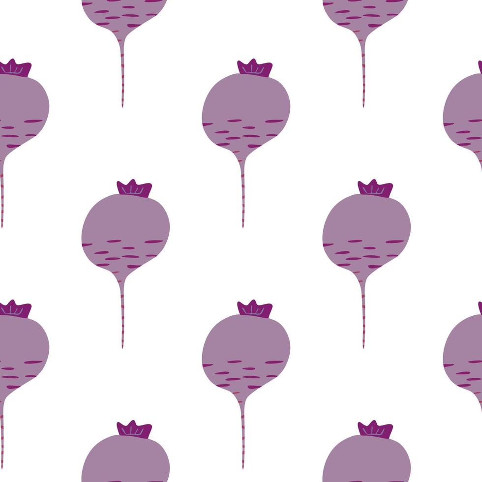 Hand drawn beet seamless pattern on white background. Doodle beetroot wallpaper. vector