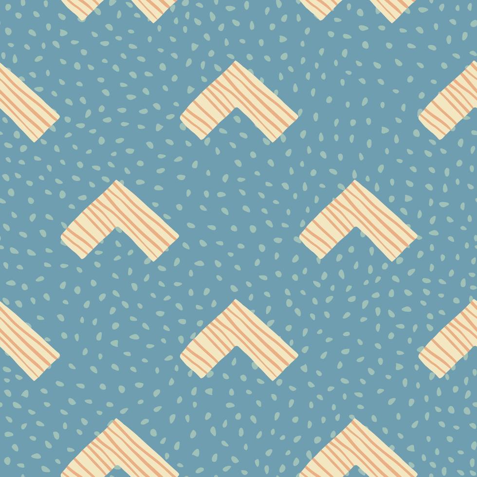 Yellow-lined corners on blue background with dots. Scandinavian style. vector