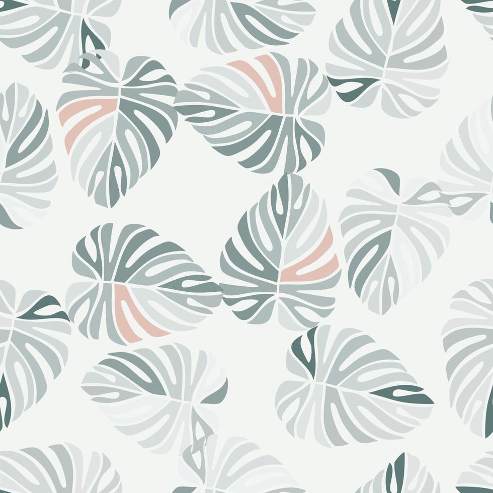 Tropical leaves seamless pattern. Monstera leaf background. vector
