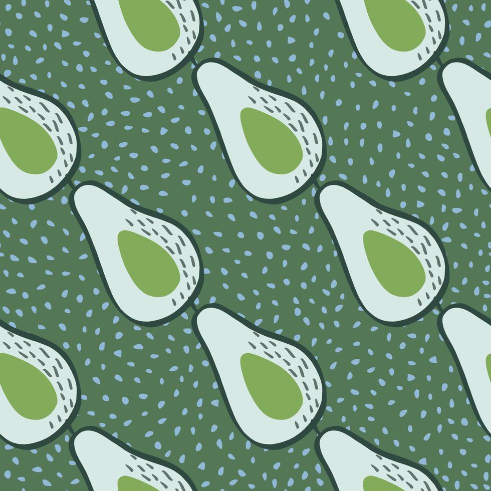Doodle avocado seamless pattern. Hand drawn botanical backdrop. vector
