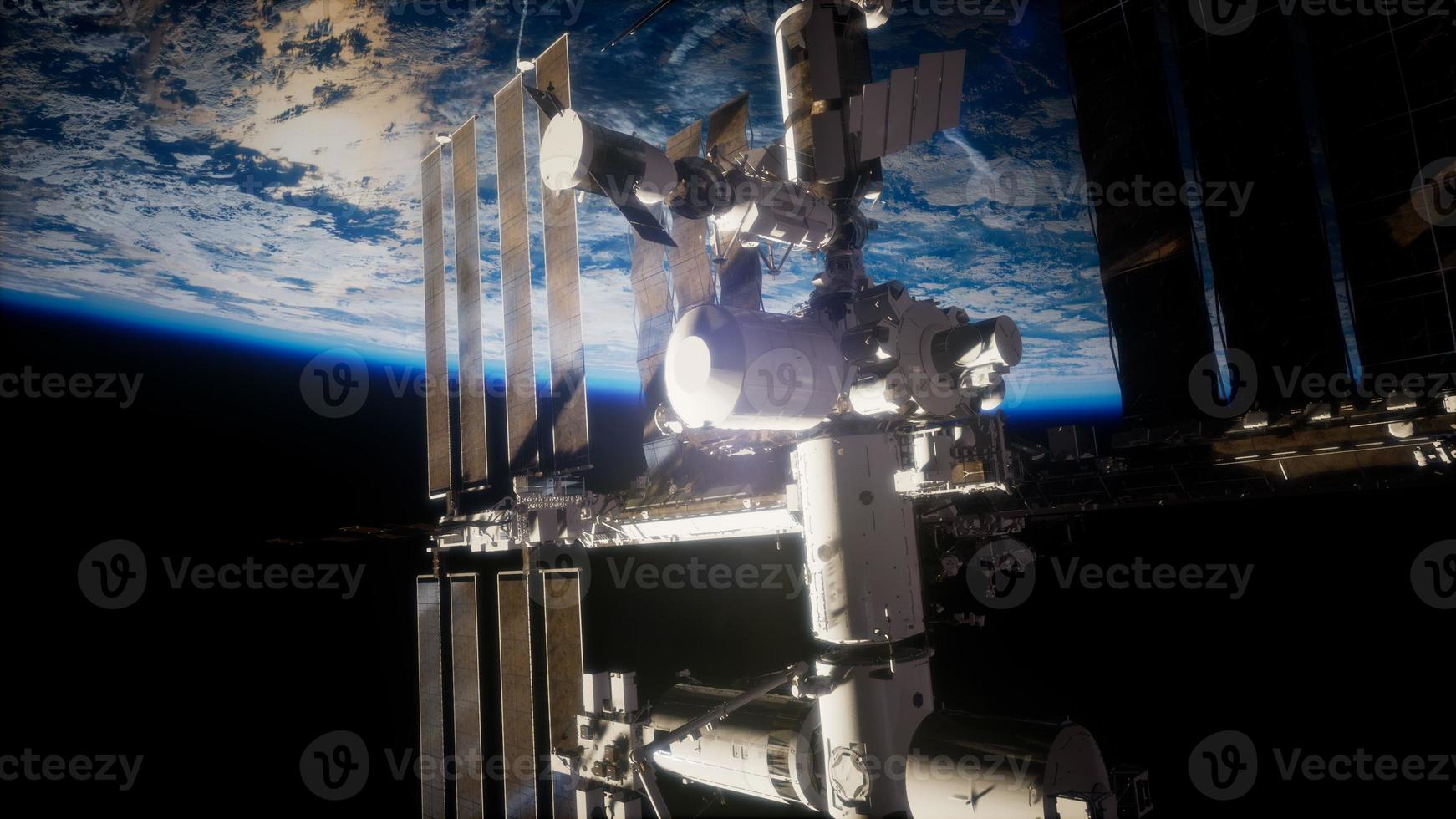 Earth and outer space station iss photo