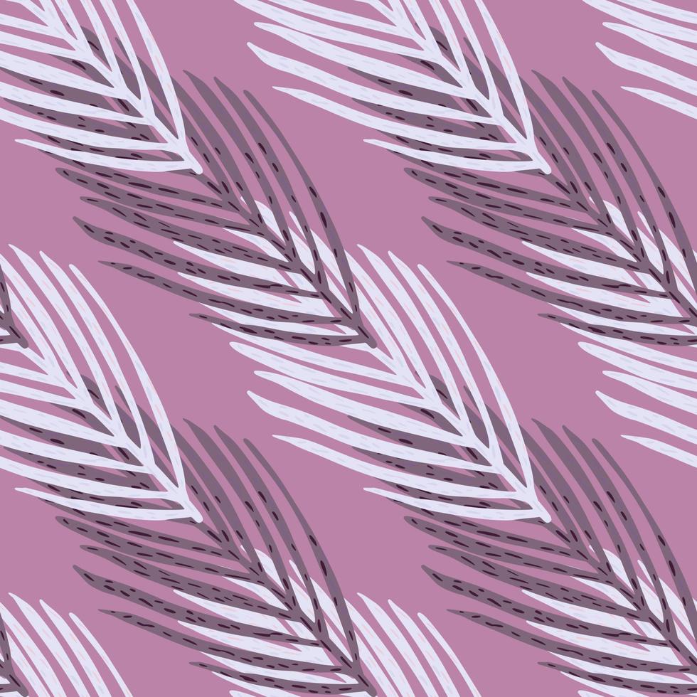 patrón transparente de paleta de luz y púrpura con ramas de abeto. telón de fondo de la naturaleza en estilo de invierno. vector