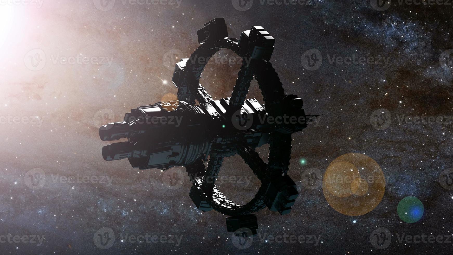 space ship and Milky Way stars. Elements of this image furnished by NASA photo