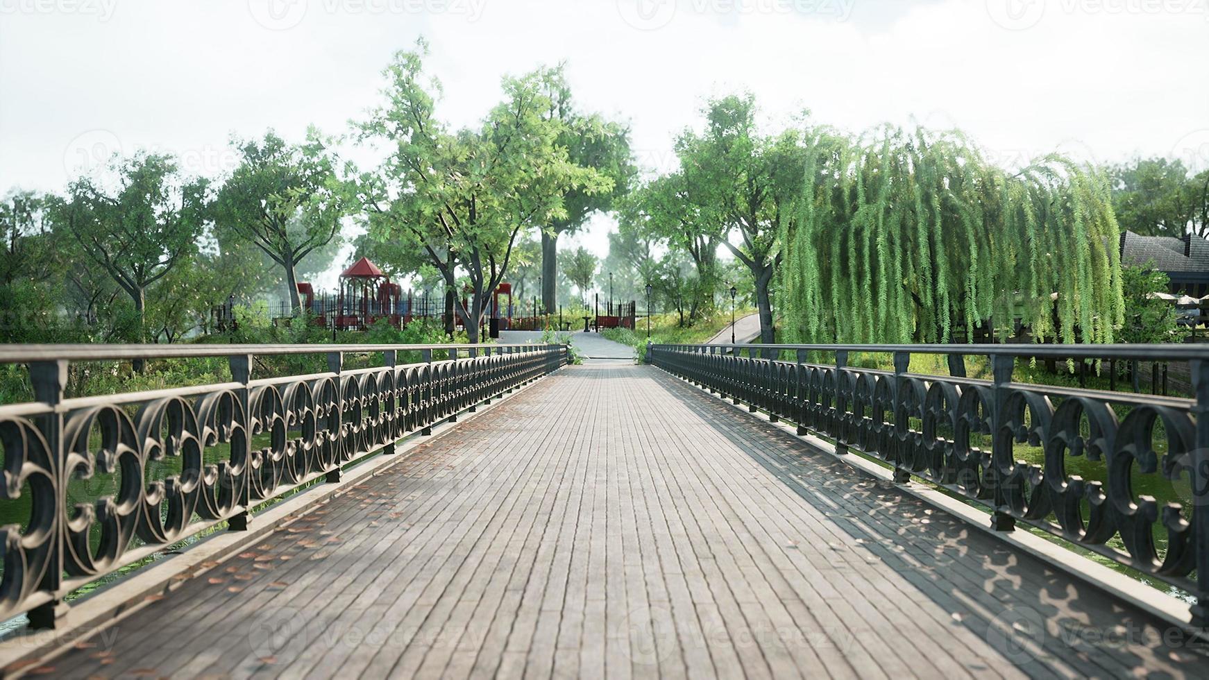 view of deserted bridge in the middle of the COVID-19 pandemic photo