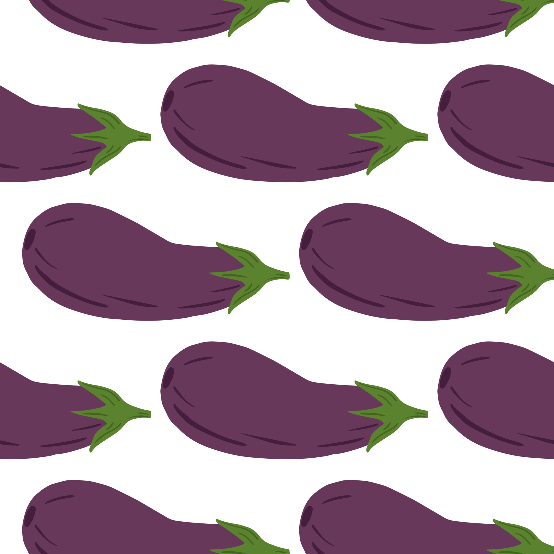 Ripe eggplants seamless pattern. Violet aubergines wallpaper. 5609342  Vector Art at Vecteezy